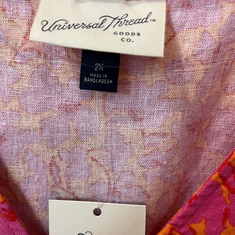 NWT Orange and pink floral print dress - Picture 2 of 3